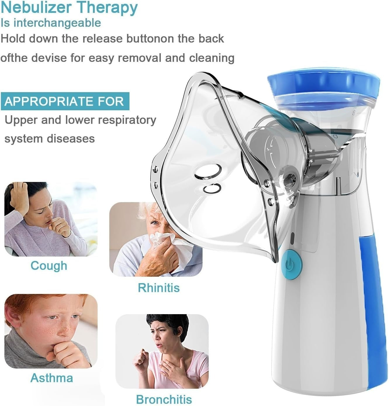 Portable Mesh Nebulizer – Quiet & Rechargeable for Kids and Adults