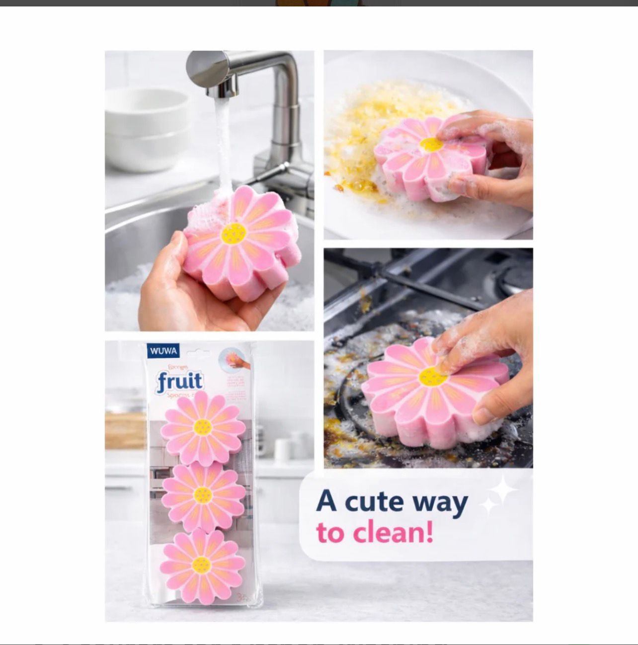 Soft Non-Scratch Cleaning Sponges & Scourers for Kitchen Washing (Random Design)